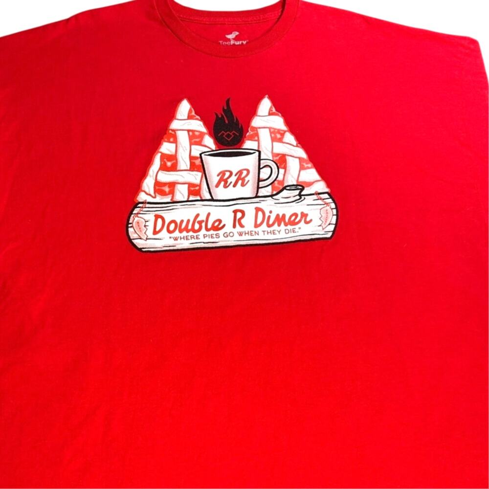 TeeFury Double R Diner Twin Peaks Red Graphic T-Shirt XXXL 3XL